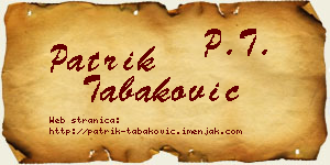 Patrik Tabaković vizit kartica